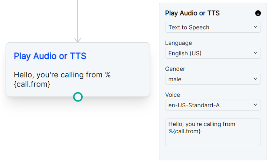 Text to Speech node example with variable.